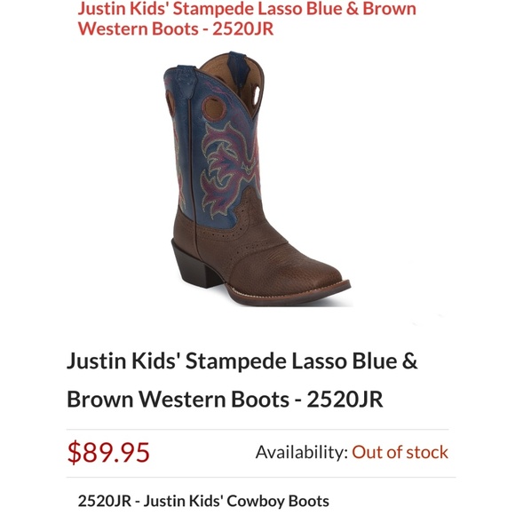 justin boots for kids